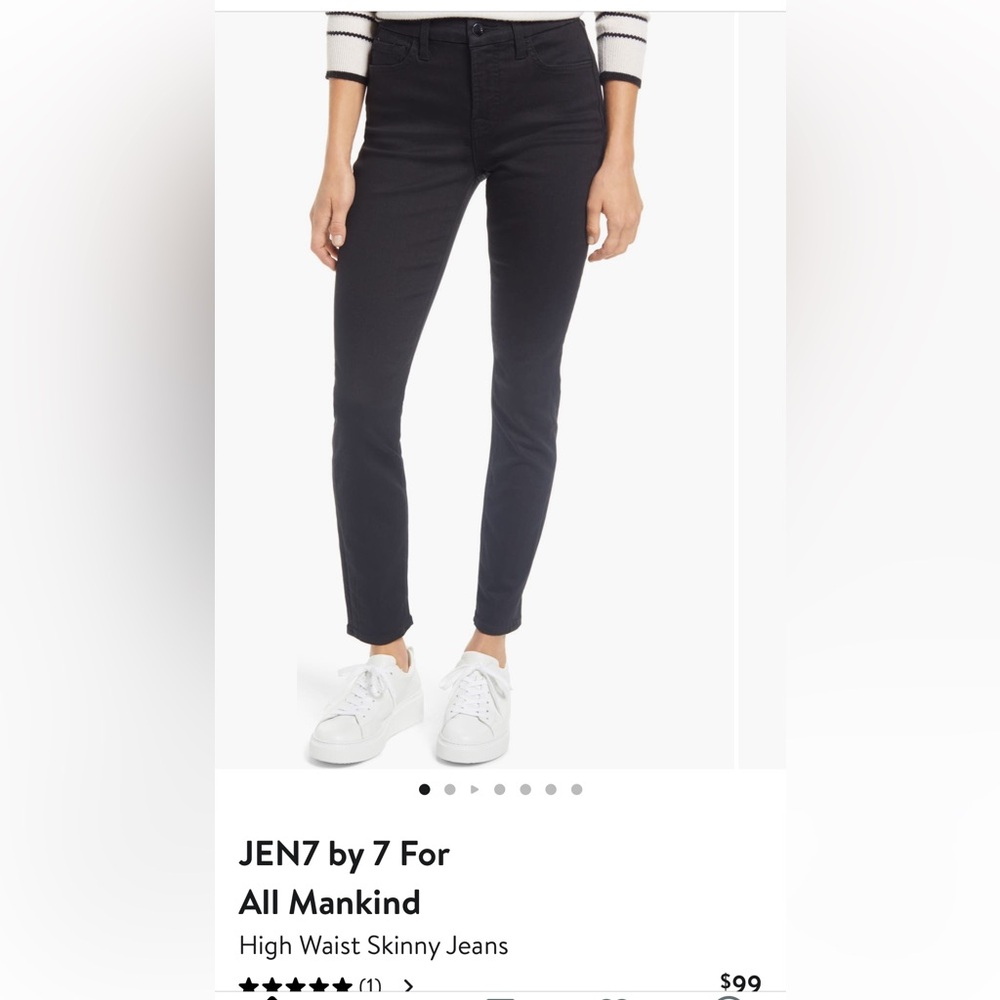 Jen7 by 7 for all mankind size 0 black high waisted skinny ankle jeans